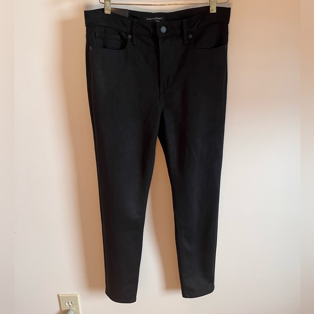 Banana Republic Suede/Velvet Skinny High-Rise Pants.